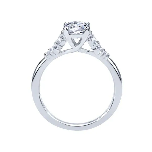 1/4CTW 14K White Gold Mined Diamond Engagement Ring Cathedral w/Criss Cross Crown Image 3 The Ring Austin Round Rock, TX