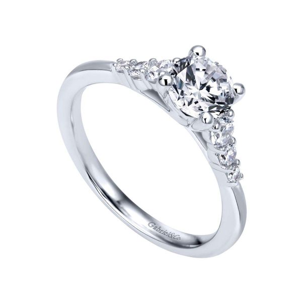 1/4CTW 14K White Gold Mined Diamond Engagement Ring Cathedral w/Criss Cross Crown The Ring Austin Round Rock, TX