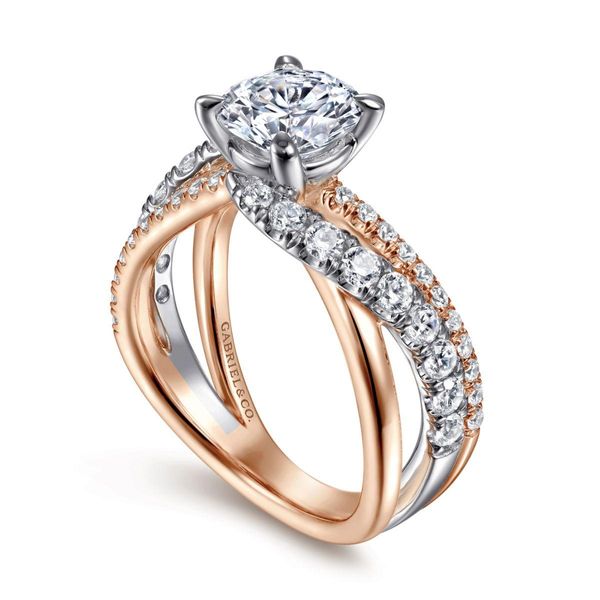 1 1/2CTW 14K RG/WG Free Form Mined Diamond Engagement Ring The Ring Austin Round Rock, TX