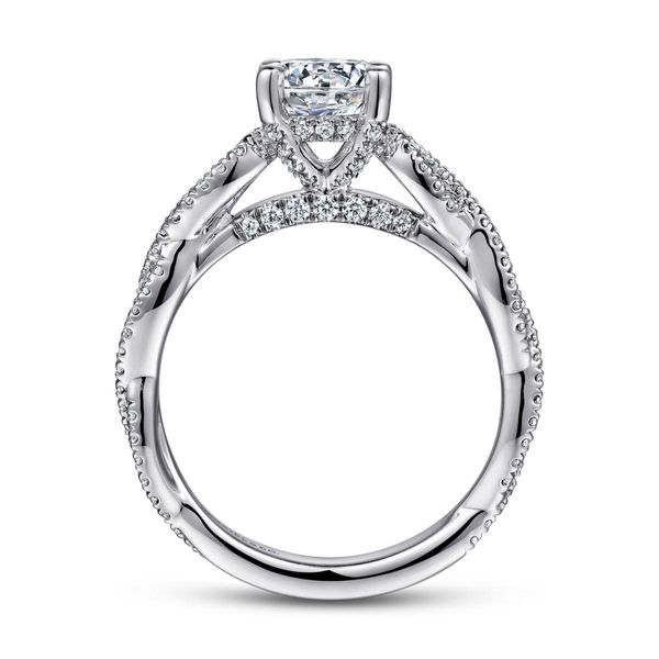 1/3CTW 14K White Gold Twisted Mined Diamond Engagement Ring Image 2 The Ring Austin Round Rock, TX