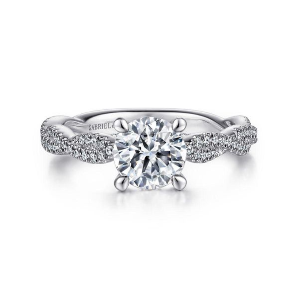 1/3CTW 14K White Gold Twisted Mined Diamond Engagement Ring Image 3 The Ring Austin Round Rock, TX