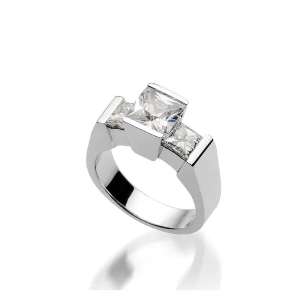 3/4CT 18K WG Three Stone Channel Set Mined Diamond Engagement Ring The Ring Austin Round Rock, TX