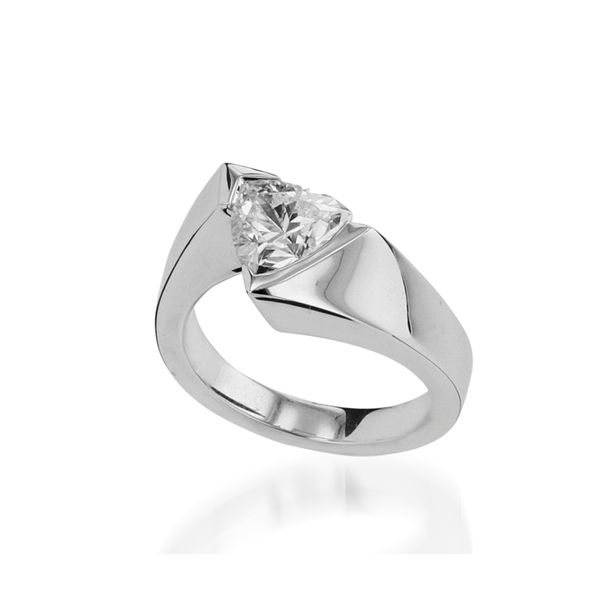 18K WG Triangle Trillion Solitaire Engagement Ring The Ring Austin Round Rock, TX