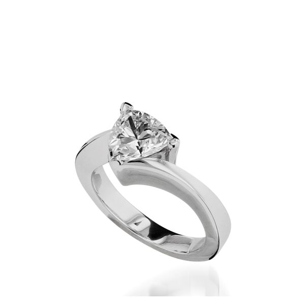 18K WG Trillion Solitaire Engagement Ring The Ring Austin Round Rock, TX