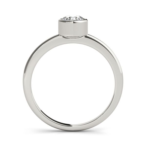 14K White Gold Bezel Set Engagement Ring Image 3 The Ring Austin Round Rock, TX