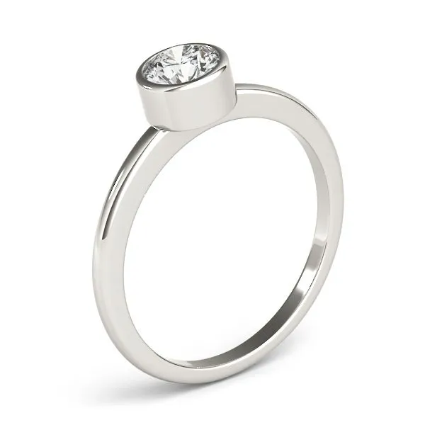 14K White Gold Bezel Set Engagement Ring Image 4 The Ring Austin Round Rock, TX