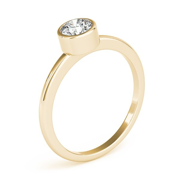 14K Yellow Gold Round Bezel Set Engagement Ring Image 2 The Ring Austin Round Rock, TX