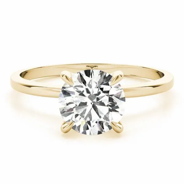 1/8CTW 14K Yellow Gold Staggered Mined Diamond Hidden Halo Engagement Ring Image 2 The Ring Austin Round Rock, TX