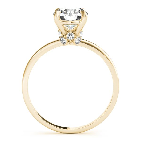 1/8CTW 14K Yellow Gold Staggered Mined Diamond Hidden Halo Engagement Ring Image 3 The Ring Austin Round Rock, TX