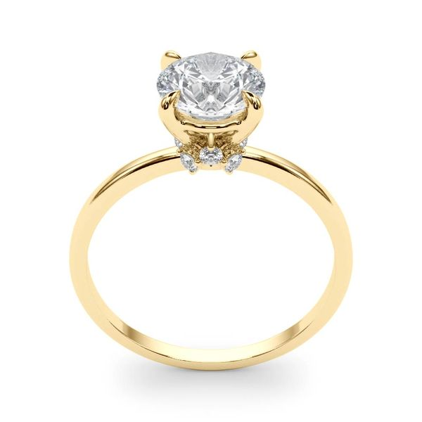 1/8CTW 14K Yellow Gold Staggered Mined Diamond Hidden Halo Engagement Ring Image 4 The Ring Austin Round Rock, TX