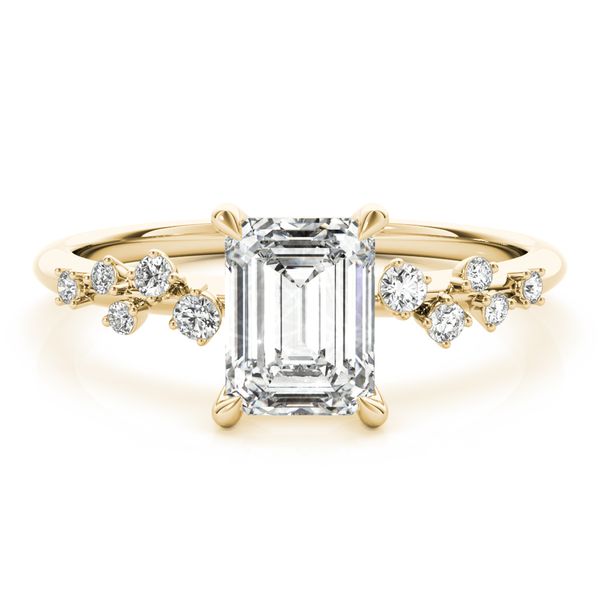 1/8CTW 14K Yellow Gold Staggered Round Prong Set Mined Diamonds On Band Engagement Ring Image 3 The Ring Austin Round Rock, TX