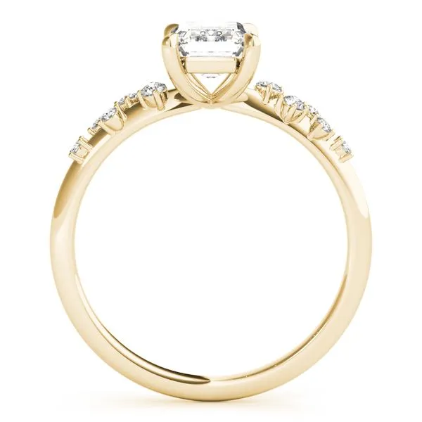 1/8CTW 14K Yellow Gold Staggered Round Prong Set Mined Diamonds On Band Engagement Ring Image 4 The Ring Austin Round Rock, TX