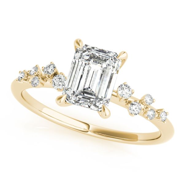 1/8CTW 14K Yellow Gold Staggered Round Prong Set Mined Diamonds On Band Engagement Ring The Ring Austin Round Rock, TX