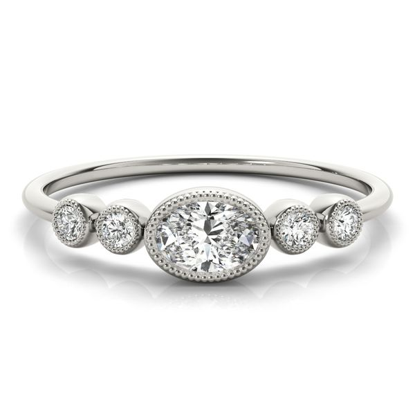 1/15CTW 14K White gold Five Stone With Mill grain Mined Diamond Engagement Ring Image 3 The Ring Austin Round Rock, TX