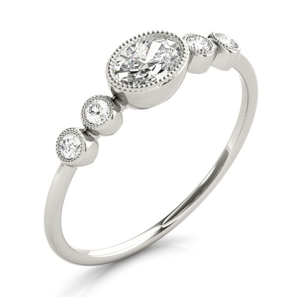 1/15CTW 14K White gold Five Stone With Mill grain Mined Diamond Engagement Ring Image 4 The Ring Austin Round Rock, TX