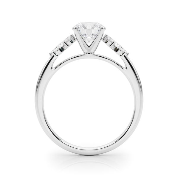 1/3CTW 14K White Gold Marquise Mined Diamond Accented Cathedral shank Engagement Ring Image 3 The Ring Austin Round Rock, TX