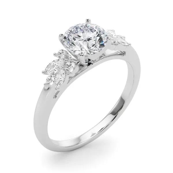 1/3CTW 14K White Gold Marquise Mined Diamond Accented Cathedral shank Engagement Ring Image 4 The Ring Austin Round Rock, TX