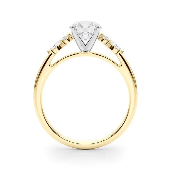 1/3CTW 14K Yellow Gold Marquise Mined Diamond Accented Cathedral shank Engagement Ring Image 3 The Ring Austin Round Rock, TX