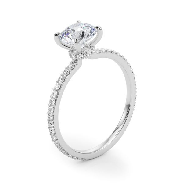 1/3CTW 14K White Gold With Mined diamond and hidden Halo Engagement Ring Image 2 The Ring Austin Round Rock, TX