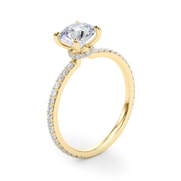 1/3CTW 14K Yellow Gold Mined Diamond Engagement Ring with Hidden Halo Image 2 The Ring Austin Round Rock, TX