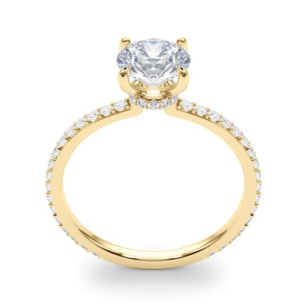 1/3CTW 14K Yellow Gold Mined Diamond Engagement Ring with Hidden Halo Image 5 The Ring Austin Round Rock, TX