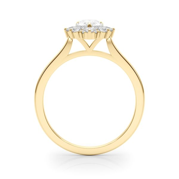 1/4CTW 14K Yellow Gold Solitaire Mined Diamond Halo Engagement Ring Image 4 The Ring Austin Round Rock, TX
