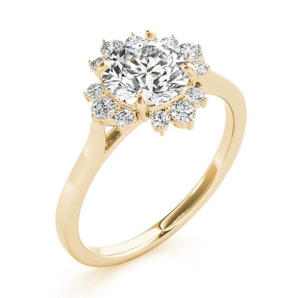 1/5CTW 14K Yellow Gold Diamond Halo Engagement Ring Image 2 The Ring Austin Round Rock, TX