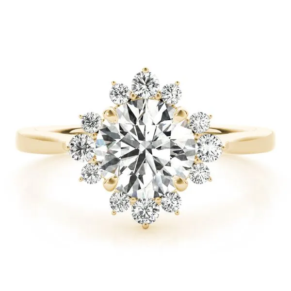 1/5CTW 14K Yellow Gold Diamond Halo Engagement Ring Image 3 The Ring Austin Round Rock, TX