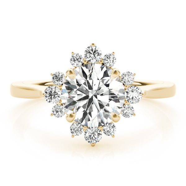 1/5CTW 14K Yellow Gold Diamond Halo Engagement Ring Image 3 The Ring Austin Round Rock, TX