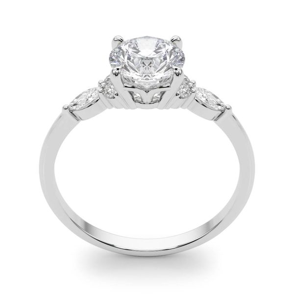 1/4CW 14K White Gold Three Stone With Mined Diamond Marquise East to West Engagement Ring Image 2 The Ring Austin Round Rock, TX