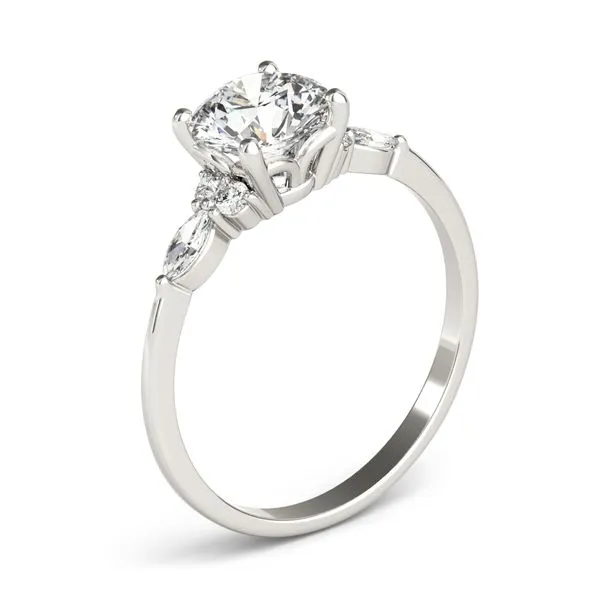 1/4CW 14K White Gold Three Stone With Mined Diamond Marquise East to West Engagement Ring Image 5 The Ring Austin Round Rock, TX