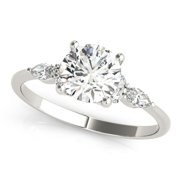 1/4CW 14K White Gold Three Stone With Mined Diamond Marquise East to West Engagement Ring The Ring Austin Round Rock, TX