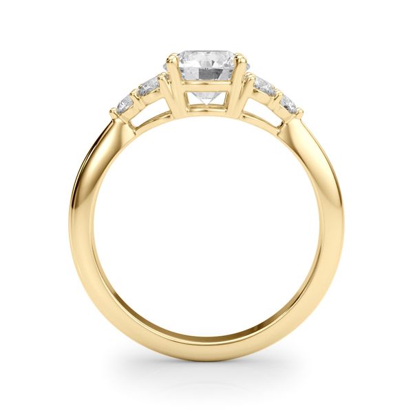 1/3CTW 14K Yellow Gold With Round Mined Diamond Cluster Side Stones Engagement Ring Image 4 The Ring Austin Round Rock, TX