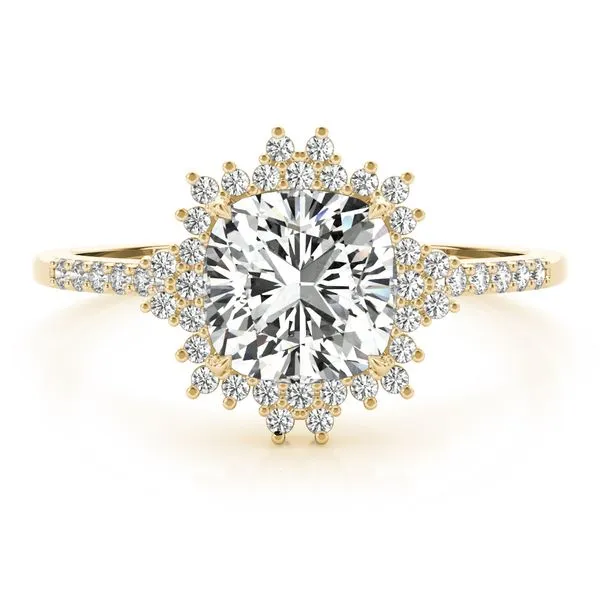 1/5CTW 14K YG Cushion Mined Diamond Snowflake Accented Halo Engagement Ring Image 4 The Ring Austin Round Rock, TX