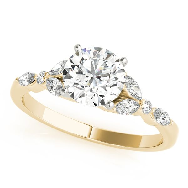 1/2CTW 14K YG Split Marquise Shank with Alternating Rounds Mined Diamond Engagement Ring The Ring Austin Round Rock, TX