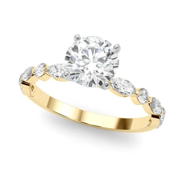 5/8CTW 14K YG Marquise And Round Alternating Mined diamond Engagement Ring The Ring Austin Round Rock, TX