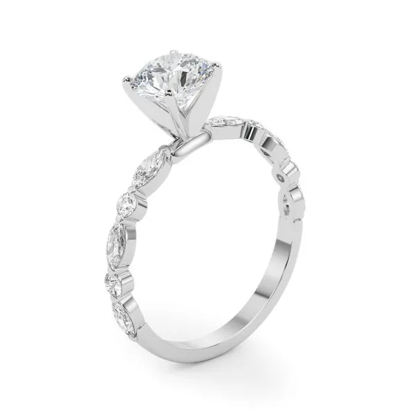 5/8CTW 14K WG Marquise And Round Alternating diamond Engagement Ring Image 3 The Ring Austin Round Rock, TX