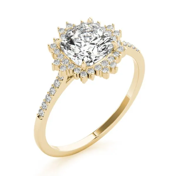 1/5CTW 14K WG Mined Diamond Snowflake Accented Halo Engagement Ring The Ring Austin Round Rock, TX