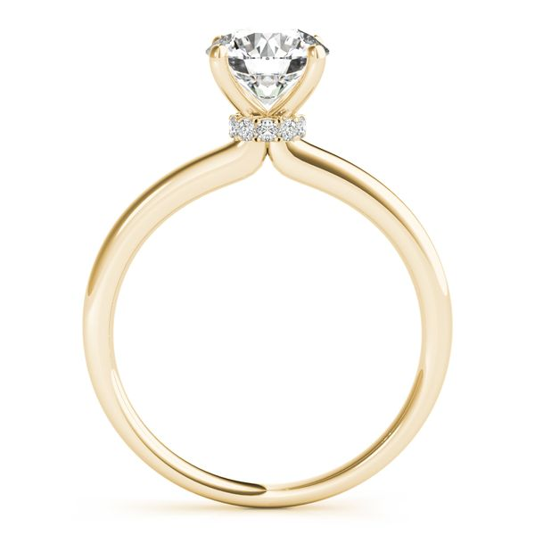 1/20CTW 14K YG Solitaire Mined Diamond Hidden Halo Engagement Ring Image 3 The Ring Austin Round Rock, TX