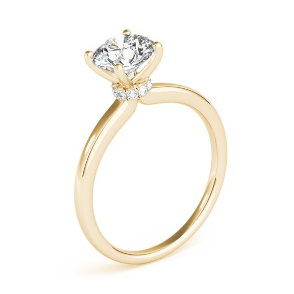 1/20CTW 14K YG Solitaire Mined Diamond Hidden Halo Engagement Ring Image 5 The Ring Austin Round Rock, TX