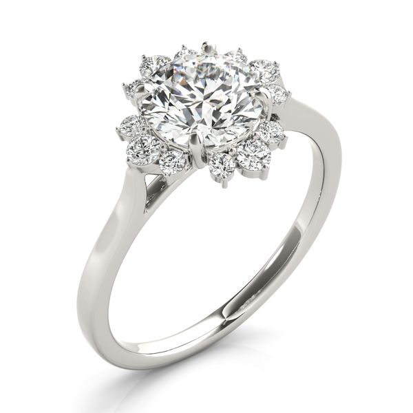 1/5CT 14K White Gold Round Center Mined Diamond Halo Engagement Ring Image 2 The Ring Austin Round Rock, TX