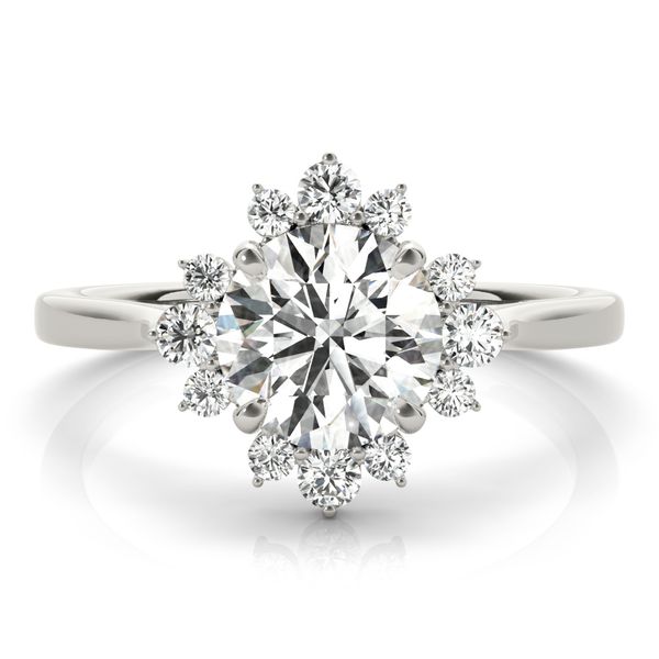 1/5CT 14K White Gold Round Center Mined Diamond Halo Engagement Ring Image 3 The Ring Austin Round Rock, TX