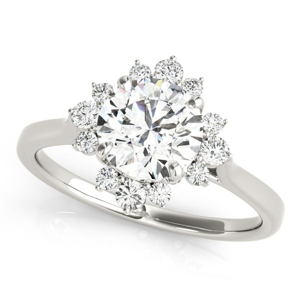 1/5CT 14K White Gold Round Center Mined Diamond Halo Engagement Ring The Ring Austin Round Rock, TX
