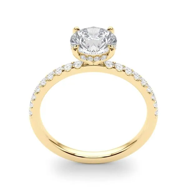 1/4CT 14K Yellow Gold Mined Diamond Hidden Halo Engagement Ring Image 2 The Ring Austin Round Rock, TX