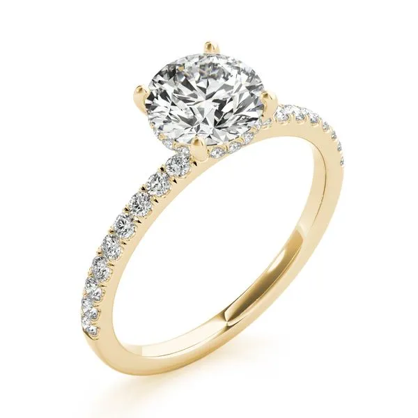 1/4CT 14K Yellow Gold Mined Diamond Hidden Halo Engagement Ring Image 5 The Ring Austin Round Rock, TX