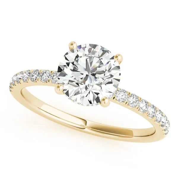 1/4CT 14K Yellow Gold Mined Diamond Hidden Halo Engagement Ring The Ring Austin Round Rock, TX