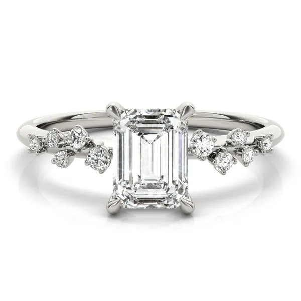 1/8CTW 14K WG Staggered Round Prong Set Mined Diamonds On Band Engagement Ring GH,SI1-SI2 Image 3 The Ring Austin Round Rock, TX
