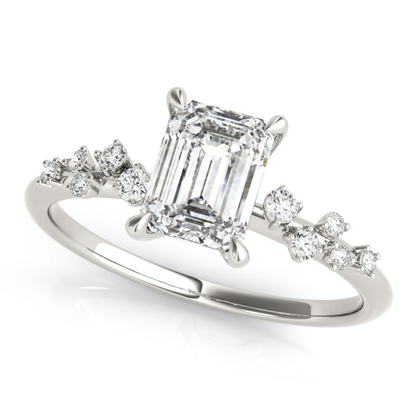 1/8CTW 14K WG Staggered Round Prong Set Mined Diamonds On Band Engagement Ring GH,SI1-SI2 The Ring Austin Round Rock, TX