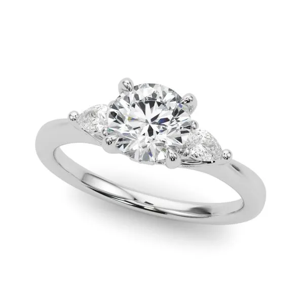1/3CTW 14K WG 3 Stone Pear sides 4x3mm Mined Diamond Engagement Ring GH,SI1-SI2 The Ring Austin Round Rock, TX