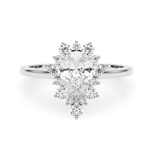1/4CTW 14K WG Solitaire Accented Halo Mined Diamond Engagement Ring Image 3 The Ring Austin Round Rock, TX